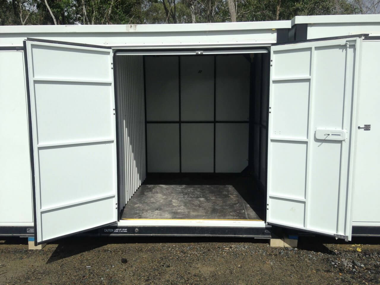 third of a storage container with two doors